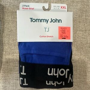 Tommy John Cotton Stretch Boxer Briefs - Blue and Black